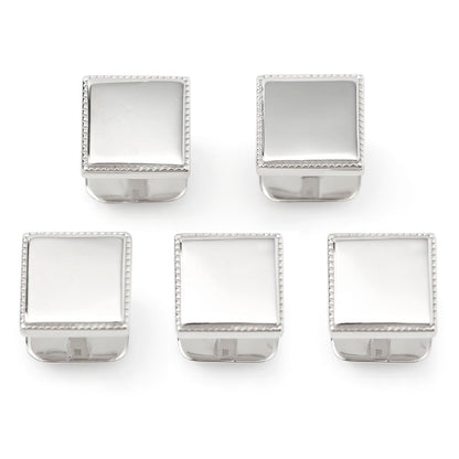 Sterling Silver Rope Square 5-Studs by Cufflinks.com