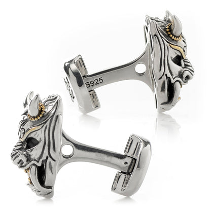 Samurai Mask Cufflinks by Cufflinks.com