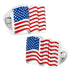 Sterling Silver Waving American Flag Cufflinks by Cufflinks.com