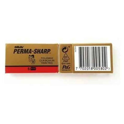 Gillete Perma-Sharp Double Edge Razor Blades - 5 Pack