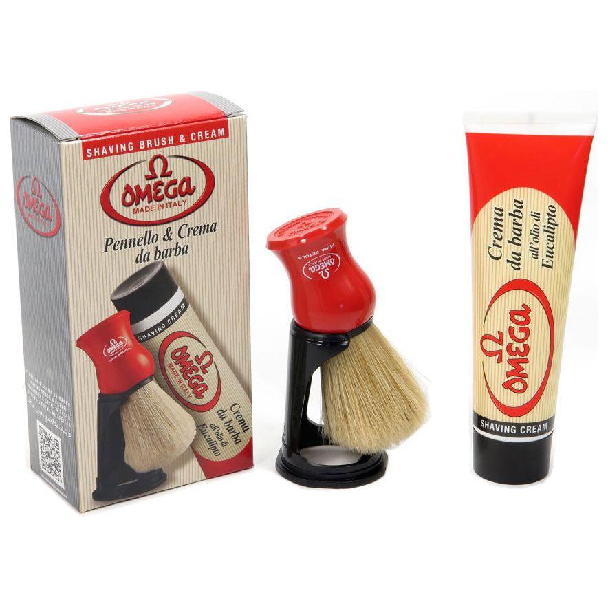 Omega Shaving Cream and Brush With Stand Kit - 16 Oz by Pasteur Pharmacy