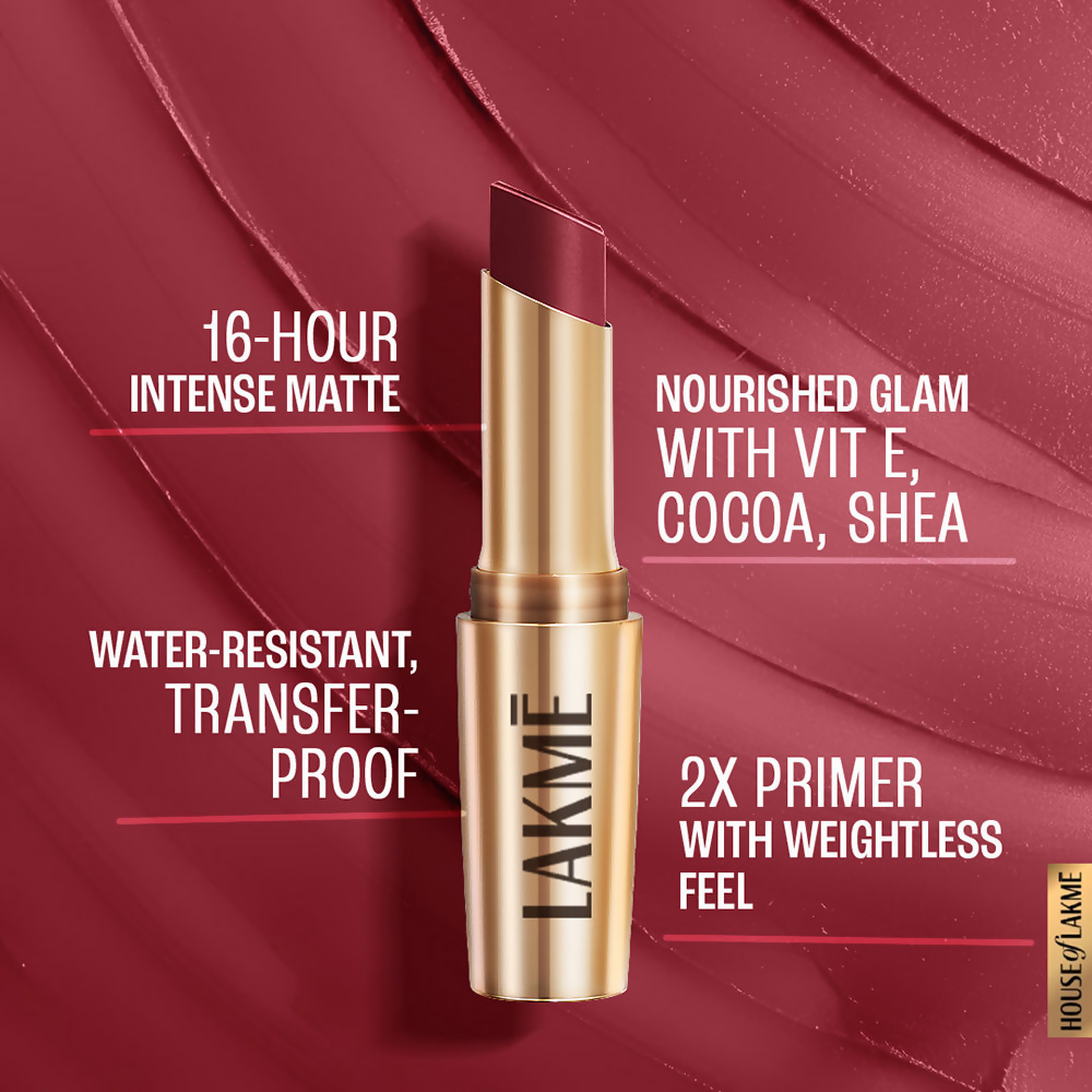 Lakme 9 To 5 Powerplay Priming Matte Lipstick - Berry Base