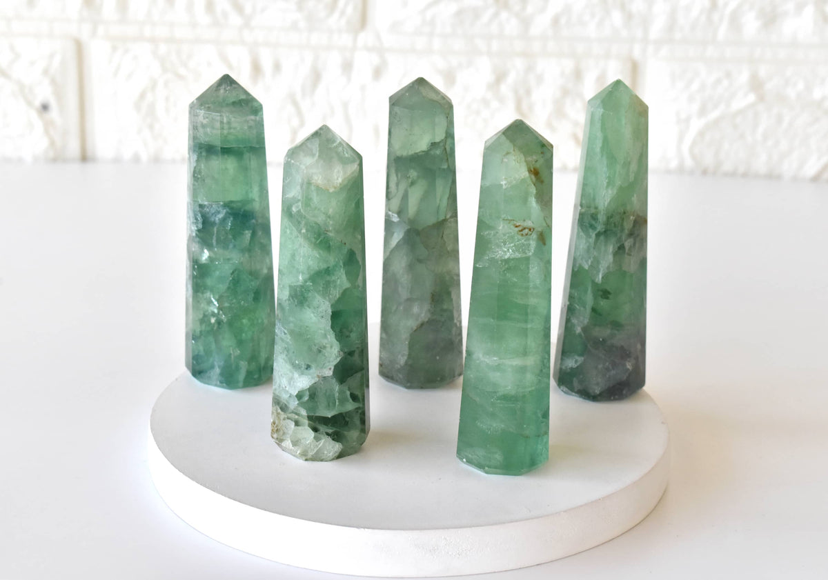 Green Fluorite Tower Point (Spiritual Awakening and Personal Growth)  DestGlow