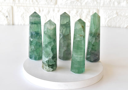 Green Fluorite Tower Point (Spiritual Awakening and Personal Growth)  DestGlow