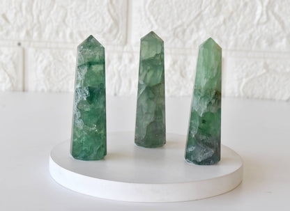 Green Fluorite Tower Point (Spiritual Awakening and Personal Growth)  DestGlow