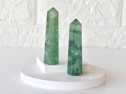 Green Fluorite Tower Point (Spiritual Awakening and Personal Growth)  DestGlow