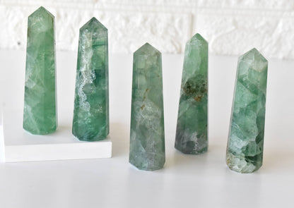 Green Fluorite Tower Point (Spiritual Awakening and Personal Growth)  DestGlow
