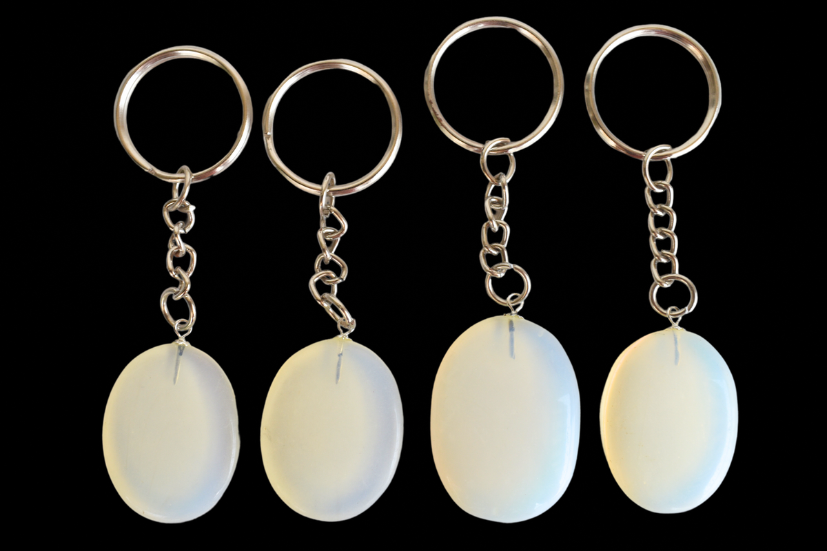 Opal Key Chain, Gemstone Keychain Crystal Key Ring (harmony and happiness)  DestGlow