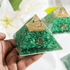 Malachite Orgone Pyramid, Crystal Energy Pyramid  DestGlow