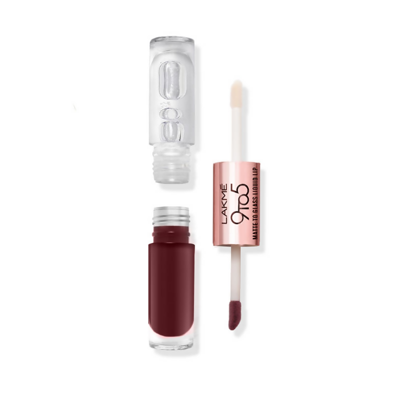 Lakme 9 To 5 Matte To Glass Liquid Lip - Bold In Red