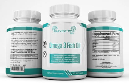 Omega 3 Fish Oil Capsules - Heart Health & Cholesterol Support Supplement