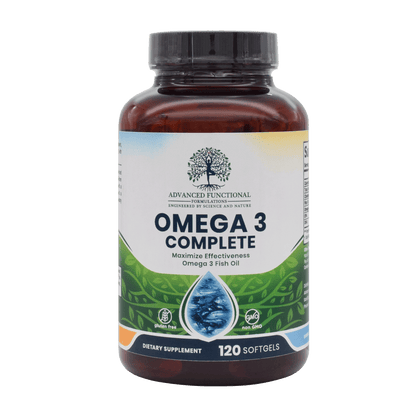 Omega 3 Complete (120 ct) (Highest potency, FDA/USA made fish oil) by Advanced Functional Medicine Supplements