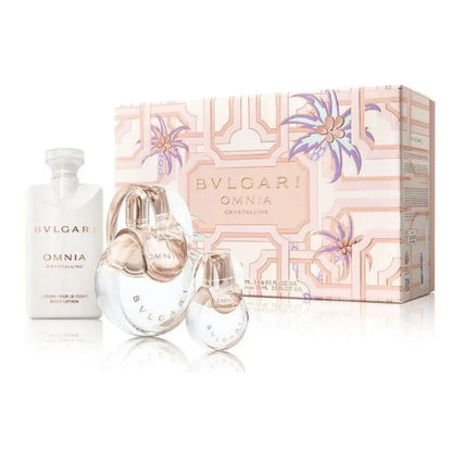 Omnia Crystalline By Bvlgari For Women (3pc Gift Set) by perfumesandrea