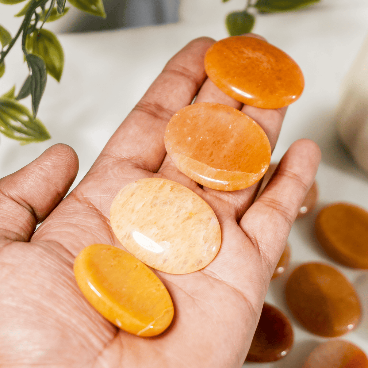 Orange Aventurine Pocket Stones (Longevity and Strength)  DestGlow
