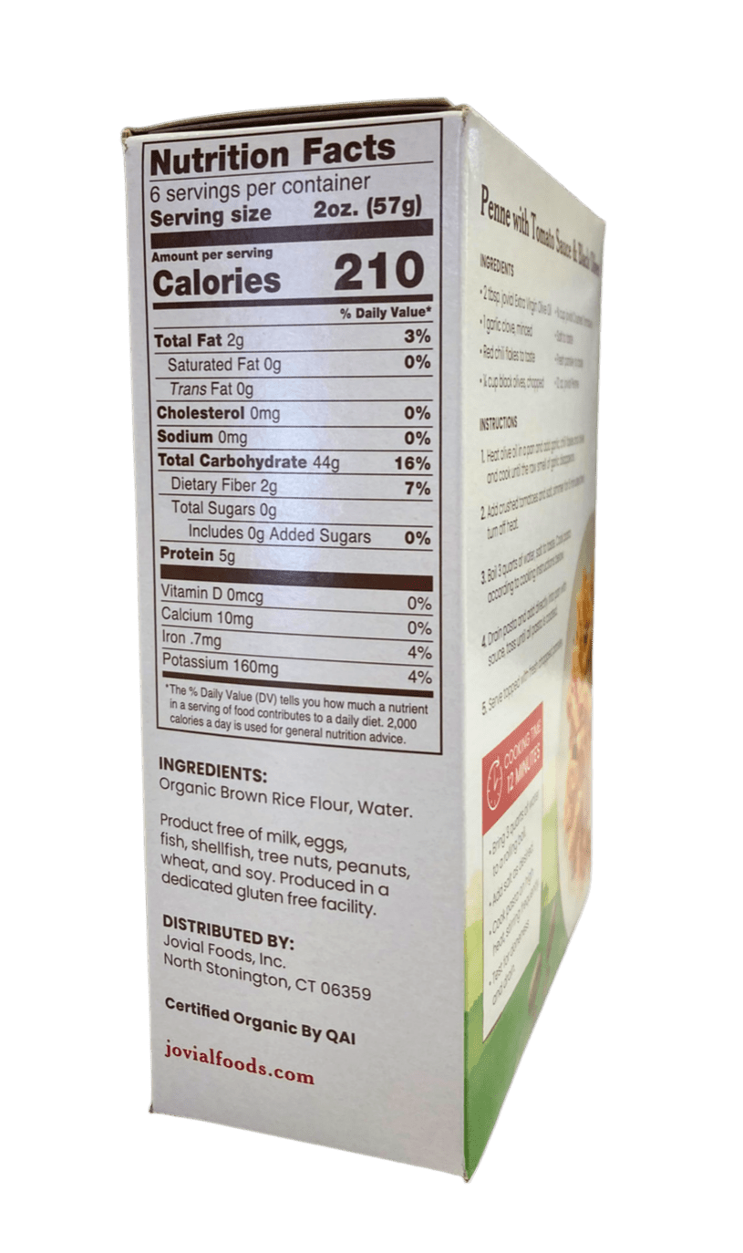 Penne, Brown Rice, Organic, Jovial, Gluten-Free by Country Life Natural Foods