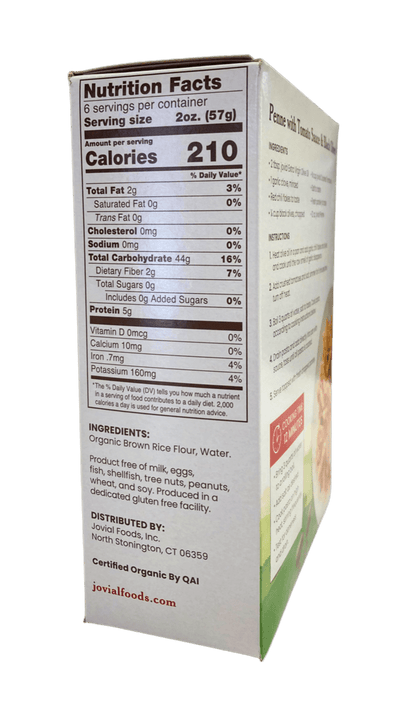 Penne, Brown Rice, Organic, Jovial, Gluten-Free by Country Life Natural Foods
