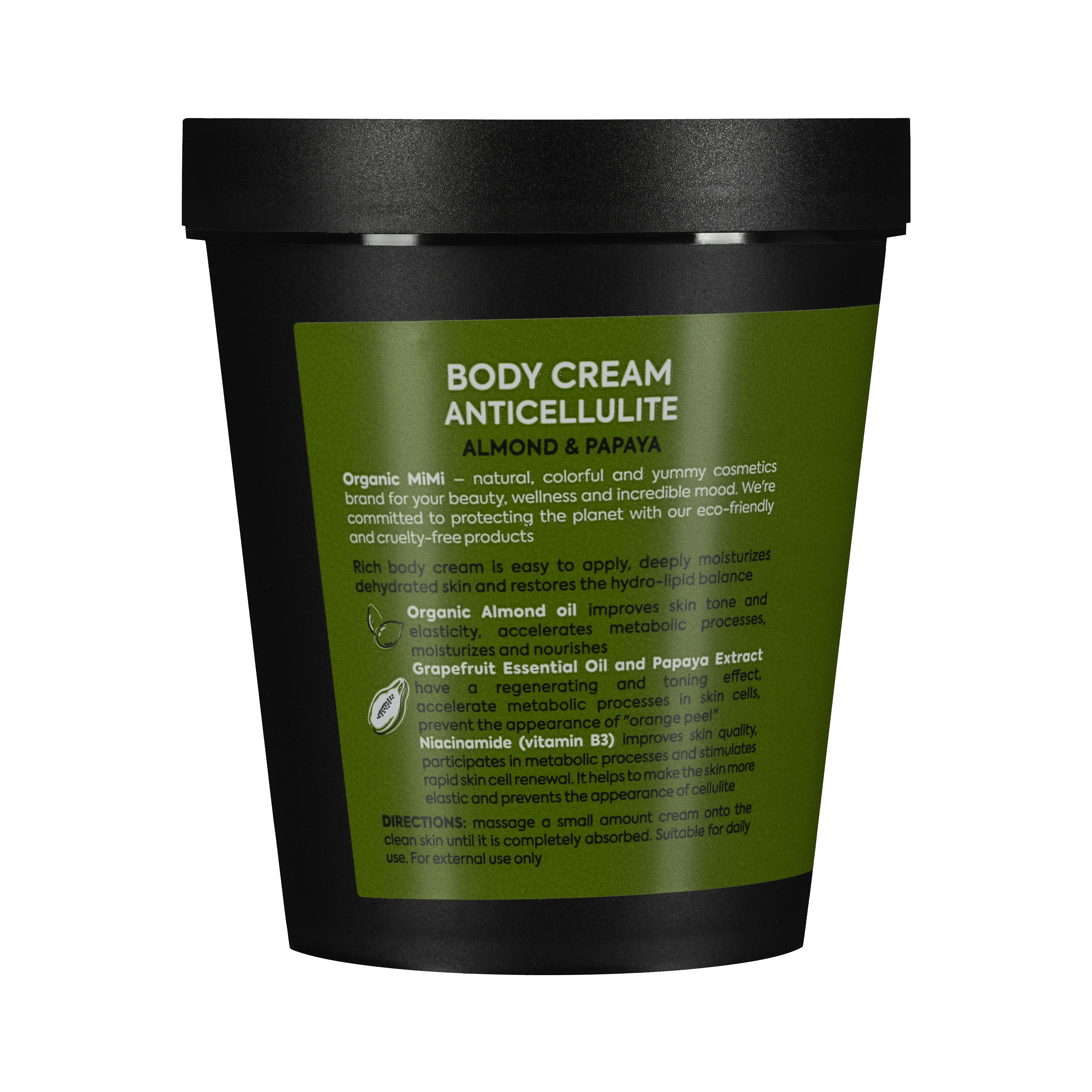Organic Mimi, Body Cream Antiсellulite Almond &amp; Papaya, 200 ml by Damask Rose