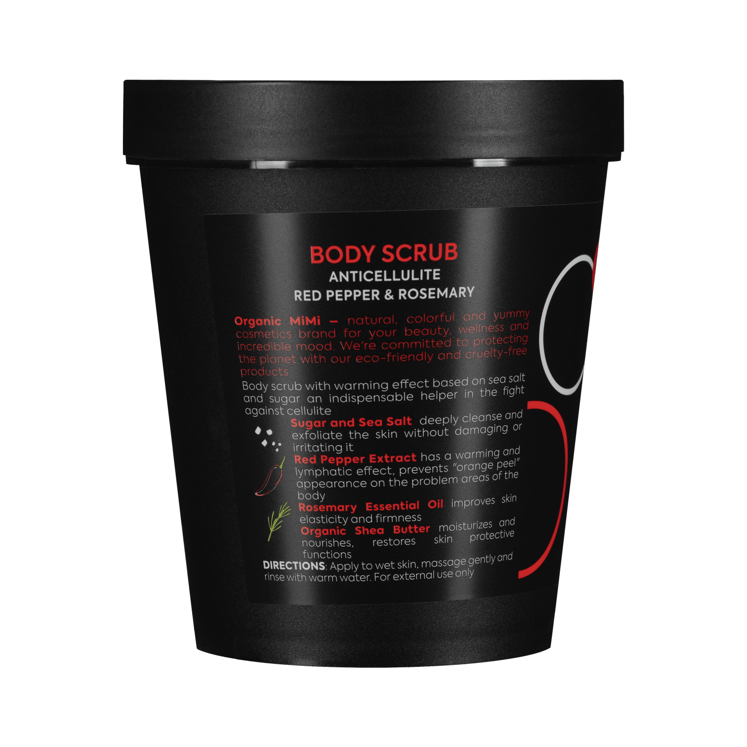 Organic Mimi, Body Scrub Anticellulite Red Pepper &amp; Rosemary, 250 g by Damask Rose