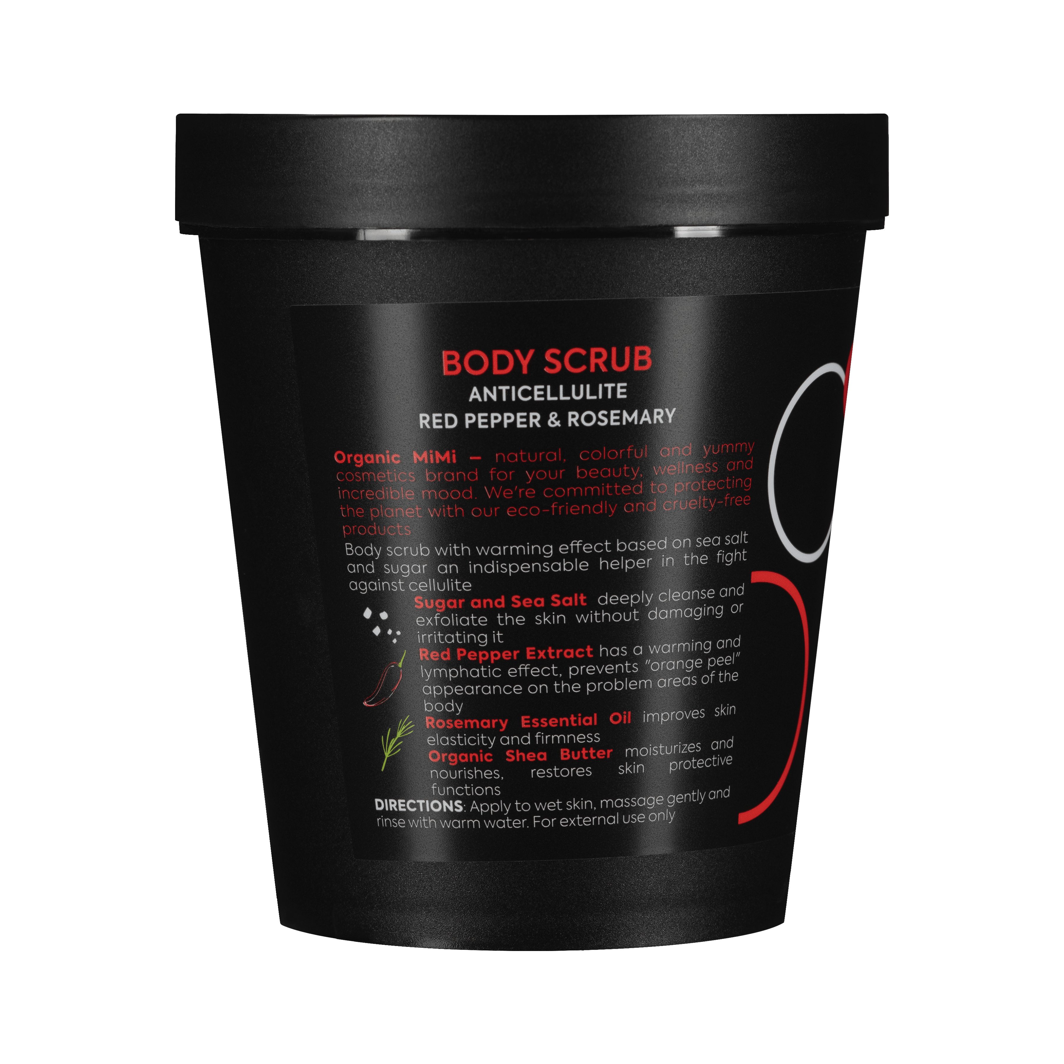 Organic Mimi, Body Scrub Anticellulite Red Pepper &amp; Rosemary, 250 g by Damask Rose
