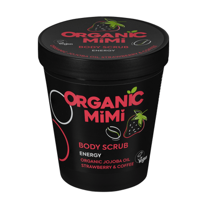 Organic Mimi, Body Scrub Energy Strawberry &amp; Coffee, 250 g by Damask Rose