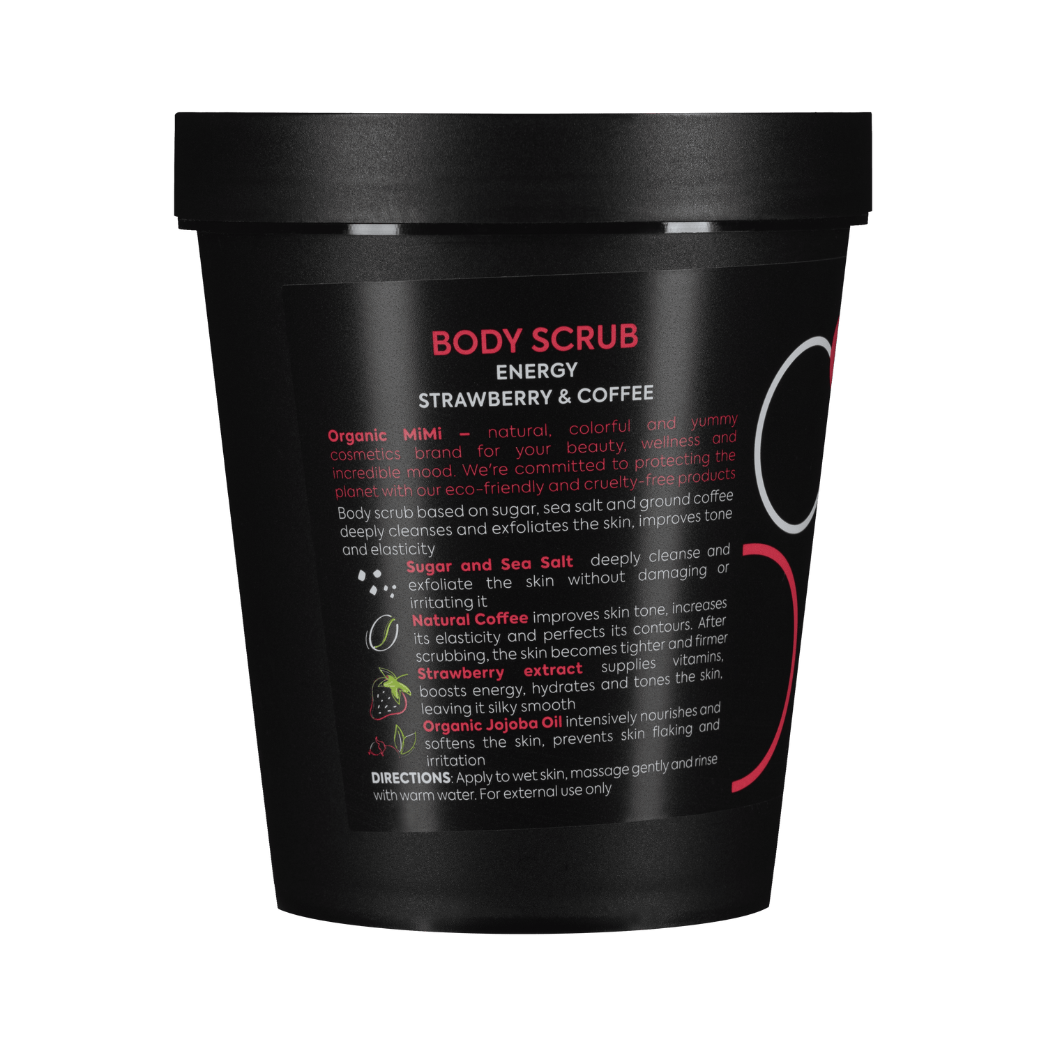Organic Mimi, Body Scrub Energy Strawberry &amp; Coffee, 250 g by Damask Rose