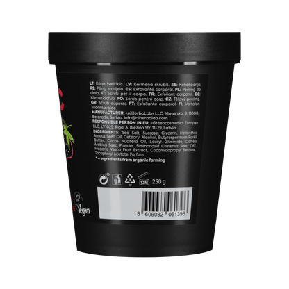 Organic Mimi, Body Scrub Energy Strawberry &amp; Coffee, 250 g by Damask Rose