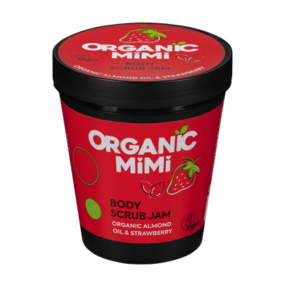 Organic Mimi, Body Scrub Jam Almond &amp; Strawberry, 250 g by Damask Rose