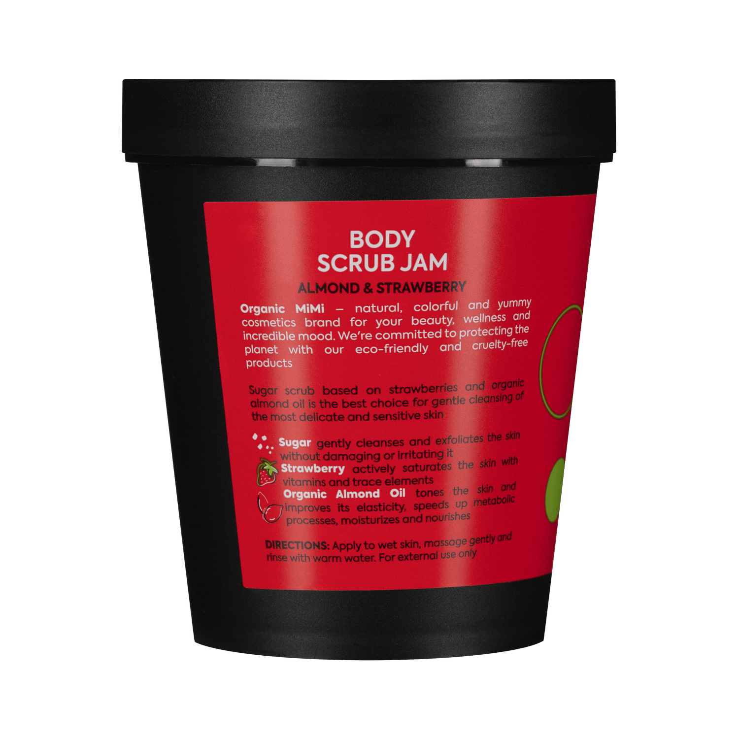 Organic Mimi, Body Scrub Jam Almond &amp; Strawberry, 250 g by Damask Rose