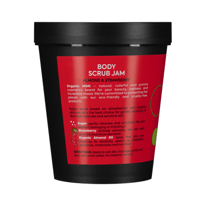 Organic Mimi, Body Scrub Jam Almond &amp; Strawberry, 250 g by Damask Rose
