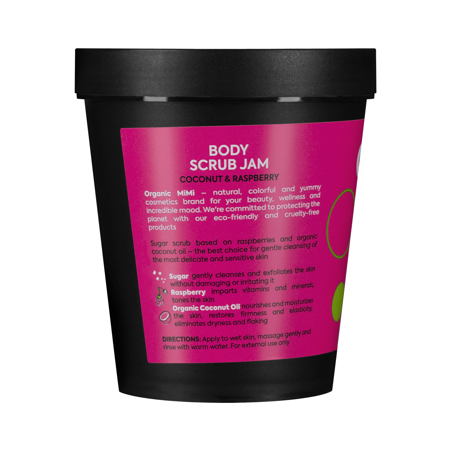 Organic Mimi, Body Scrub Jam Coconut &amp; Raspberry, 250 g by Damask Rose