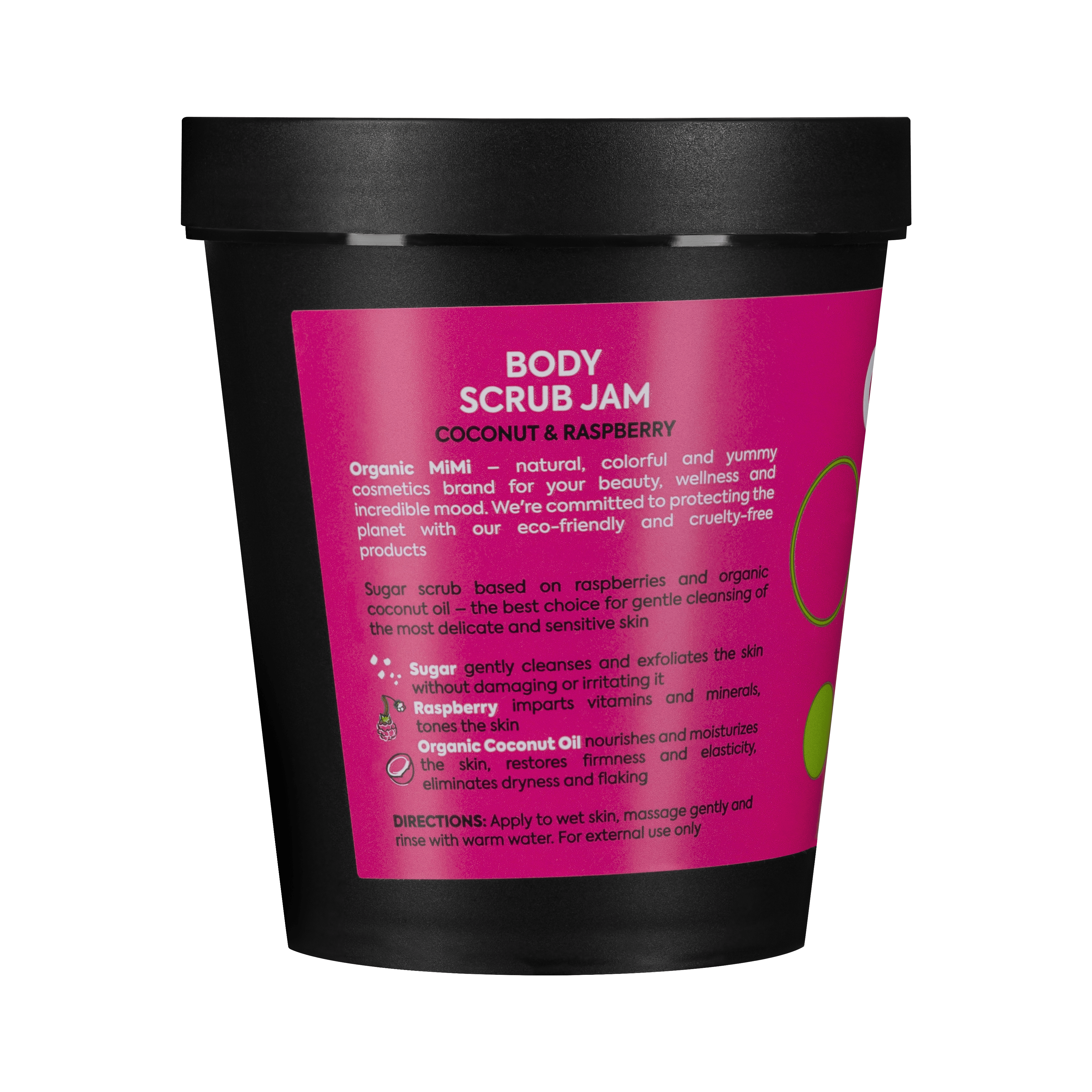 Organic Mimi, Body Scrub Jam Coconut &amp; Raspberry, 250 g by Damask Rose