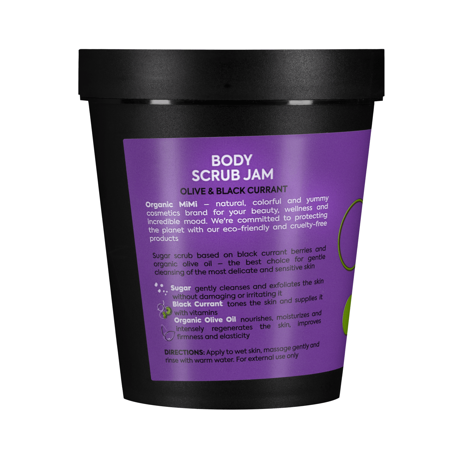 Organic Mimi, Body Scrub Jam Olive &amp; Black Currant, 250 g by Damask Rose