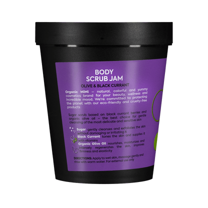 Organic Mimi, Body Scrub Jam Olive &amp; Black Currant, 250 g by Damask Rose