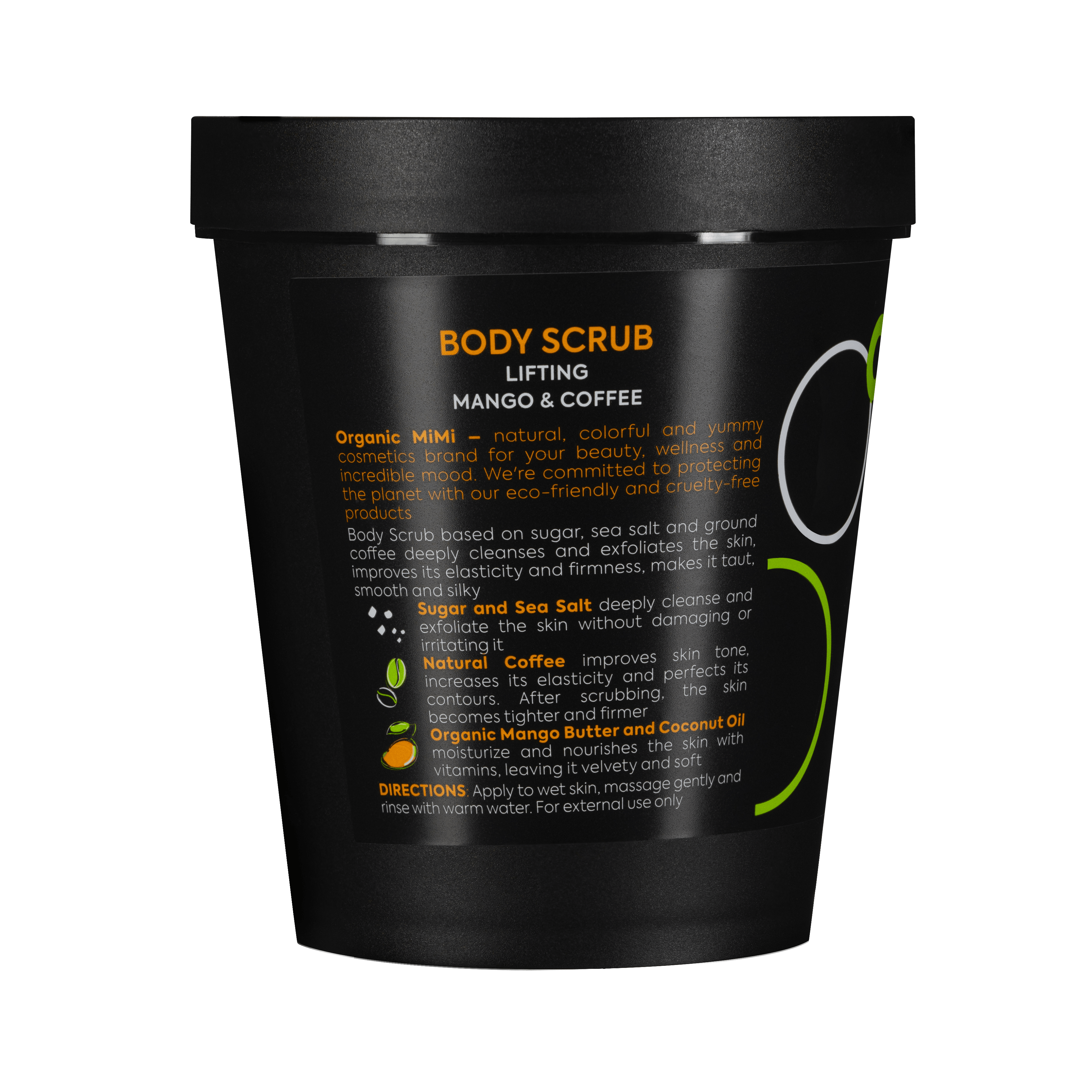Organic Mimi, Body Scrub Lifting Mango &amp; Coffee, 250 g by Damask Rose