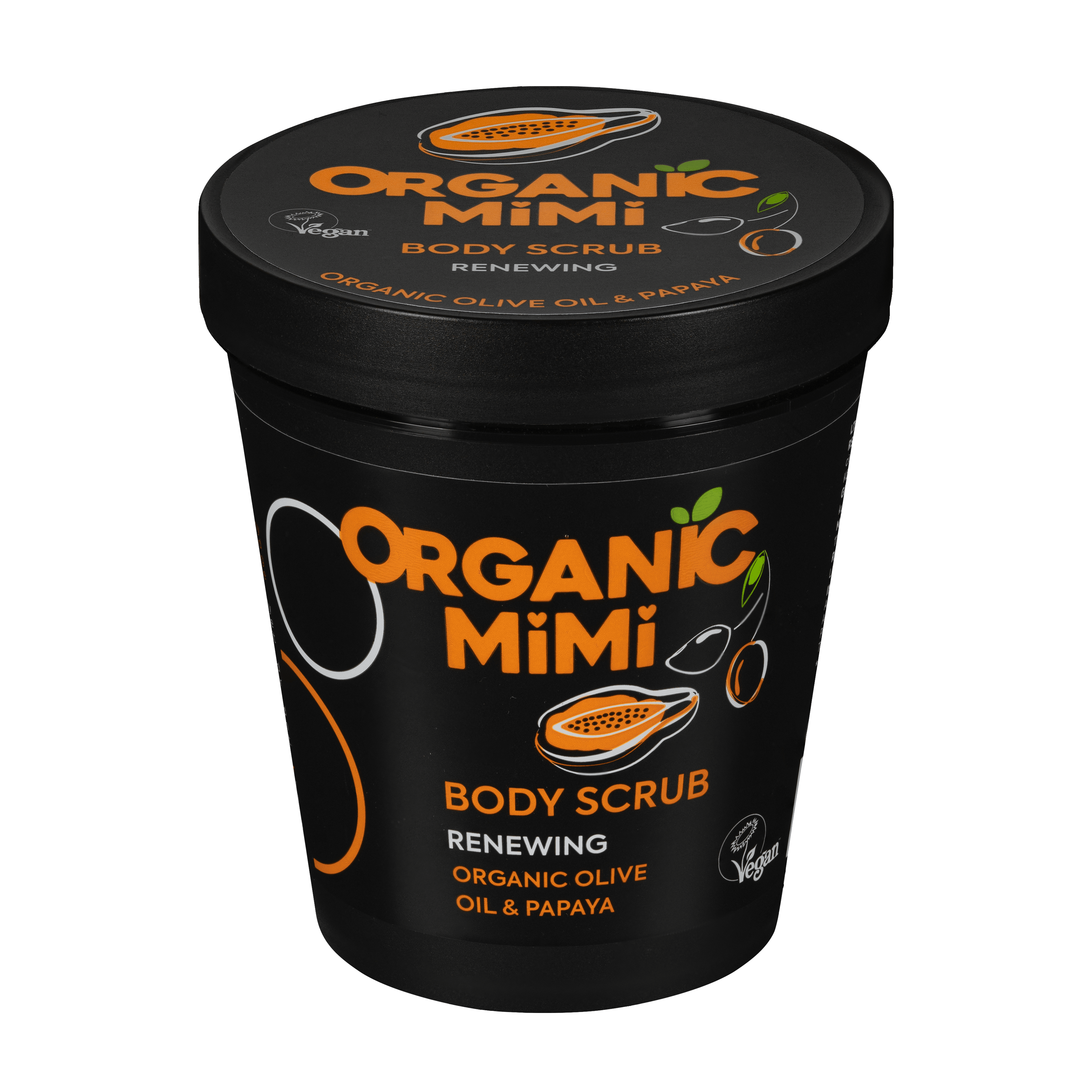 Organic Mimi, Body Scrub Renewing Olive &amp; Papaya, 250 g by Damask Rose