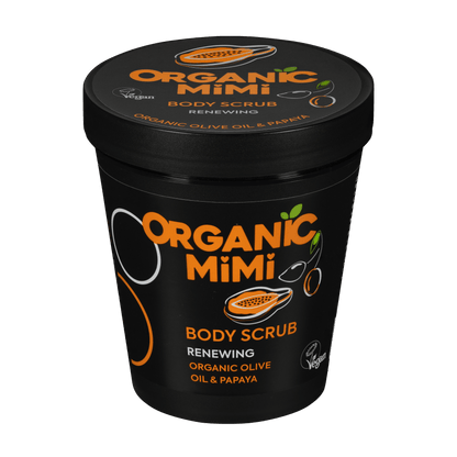 Organic Mimi, Body Scrub Renewing Olive &amp; Papaya, 250 g by Damask Rose