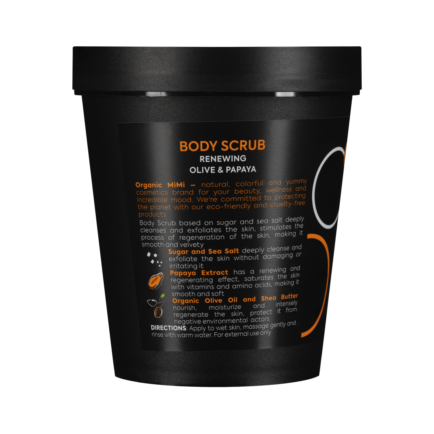 Organic Mimi, Body Scrub Renewing Olive &amp; Papaya, 250 g by Damask Rose