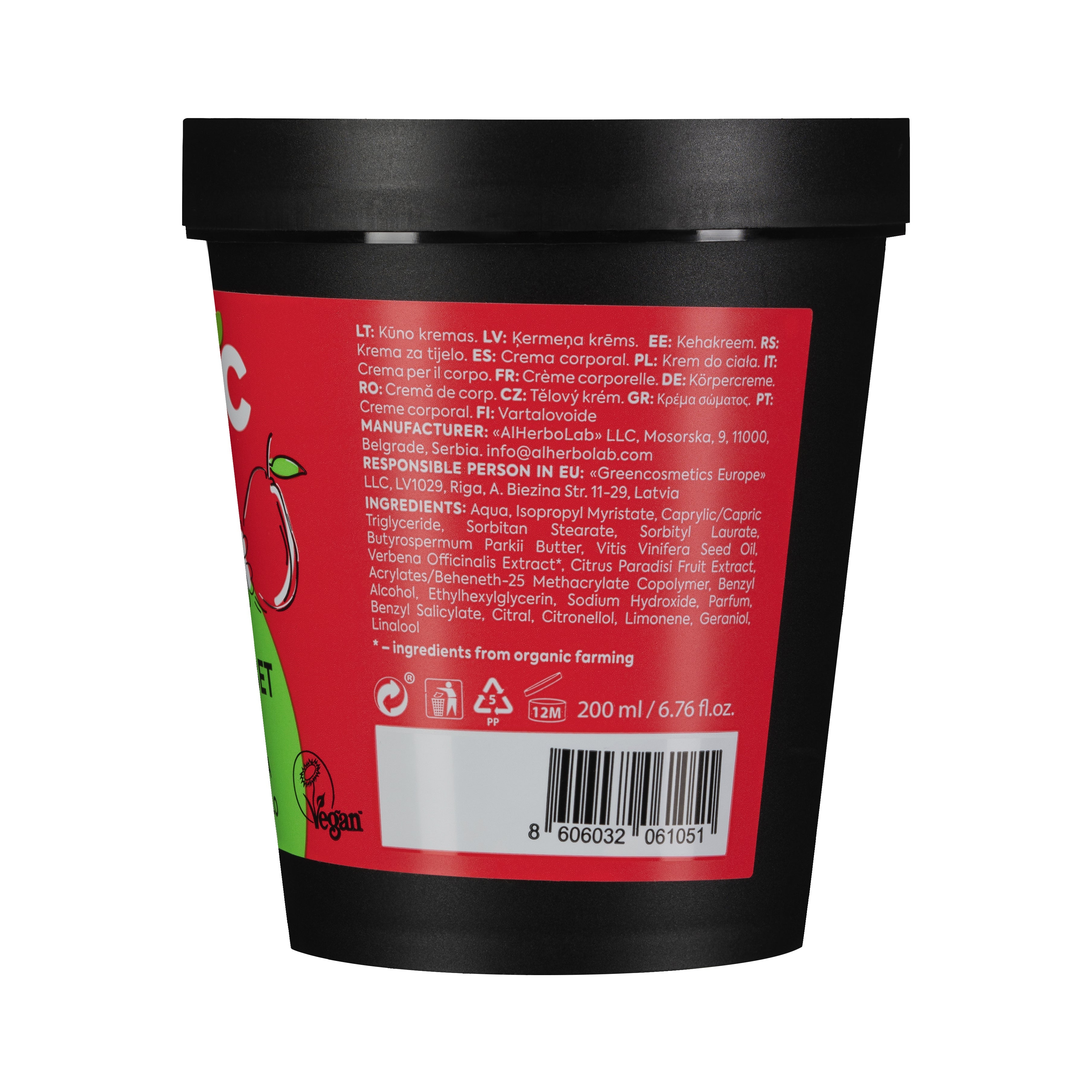 Organic Mimi, Body Sorbet Hydrating Verbena &amp; Pomelo, 200 ml by Damask Rose