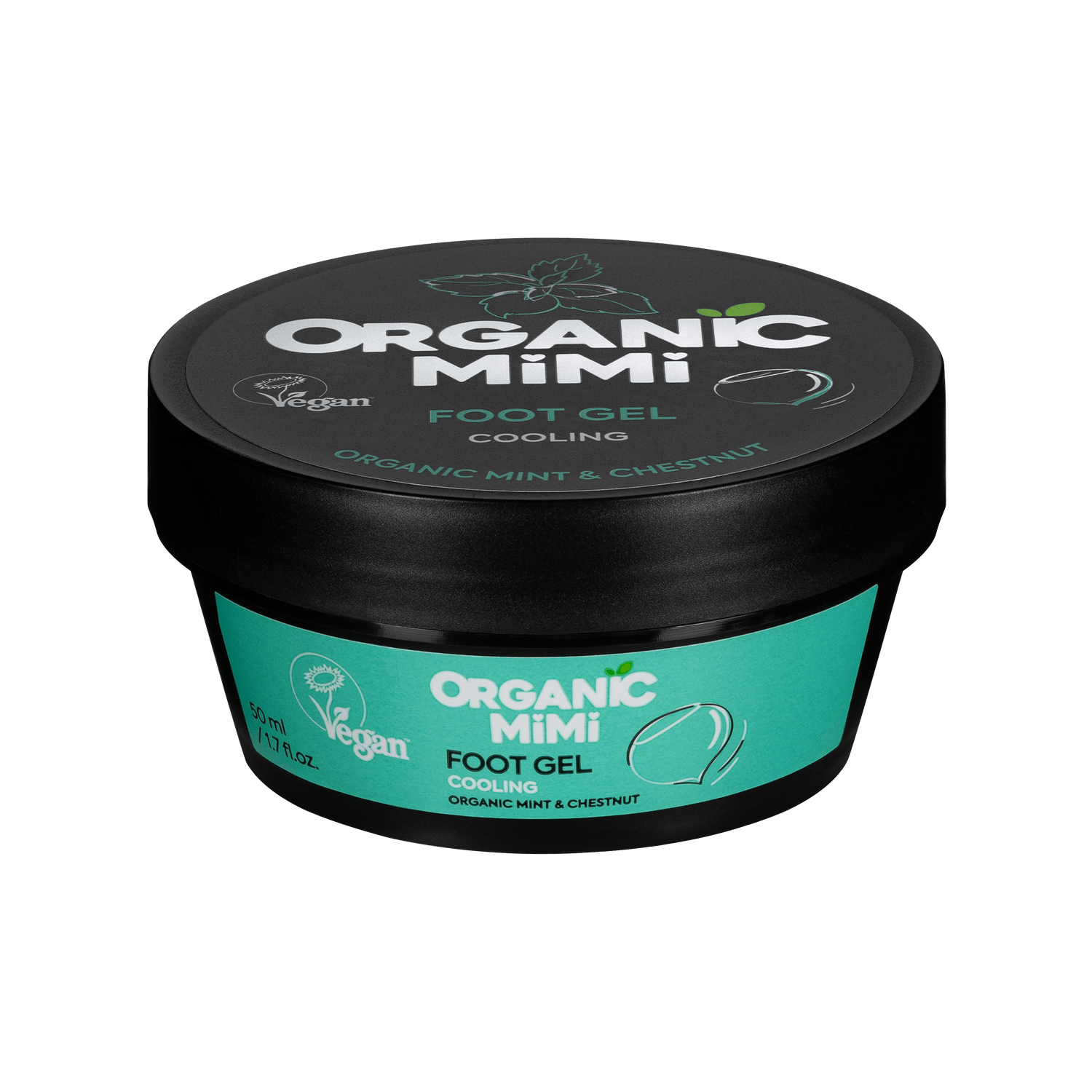 Organic Mimi, Foot Gel Cooling Mint &amp; Chestnut, 50 ml by Damask Rose