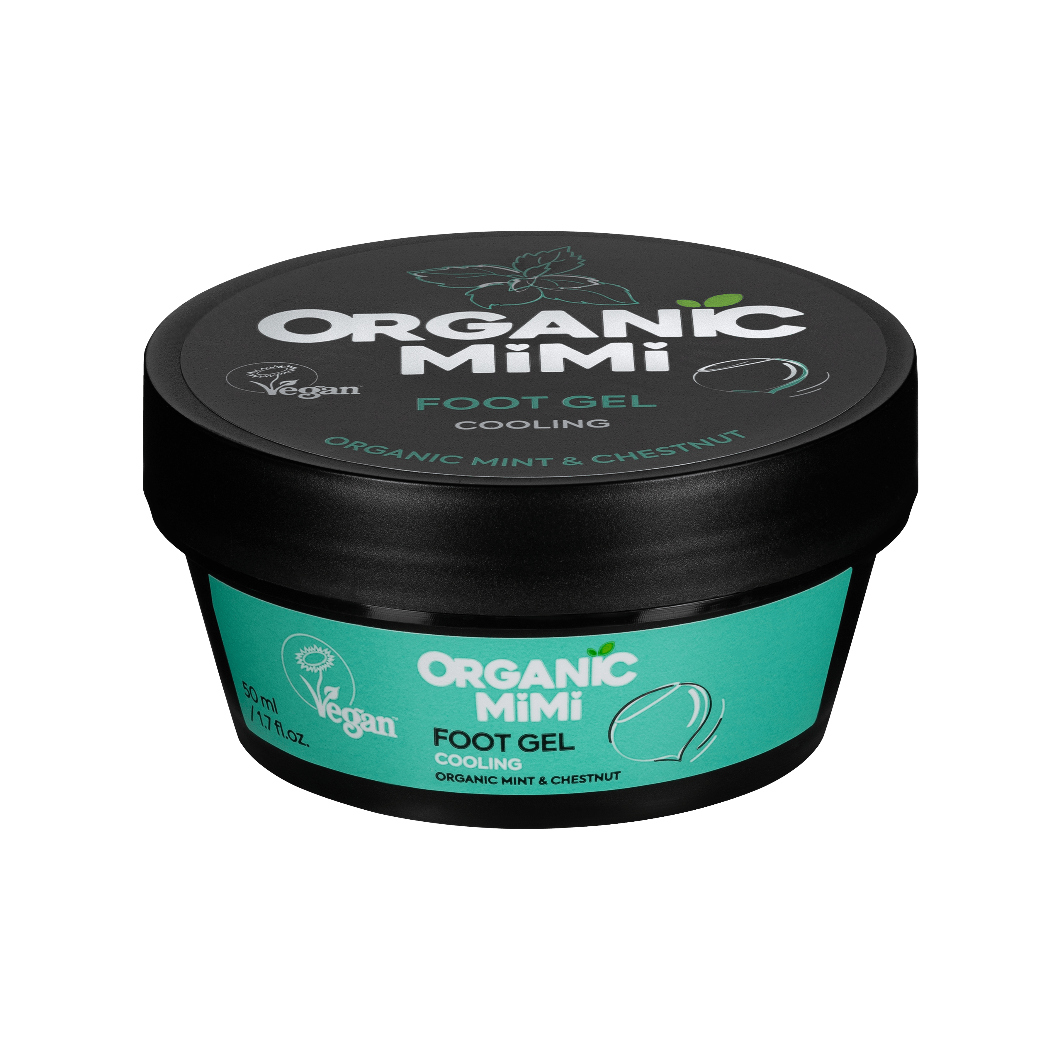 Organic Mimi, Foot Gel Cooling Mint &amp; Chestnut, 50 ml by Damask Rose