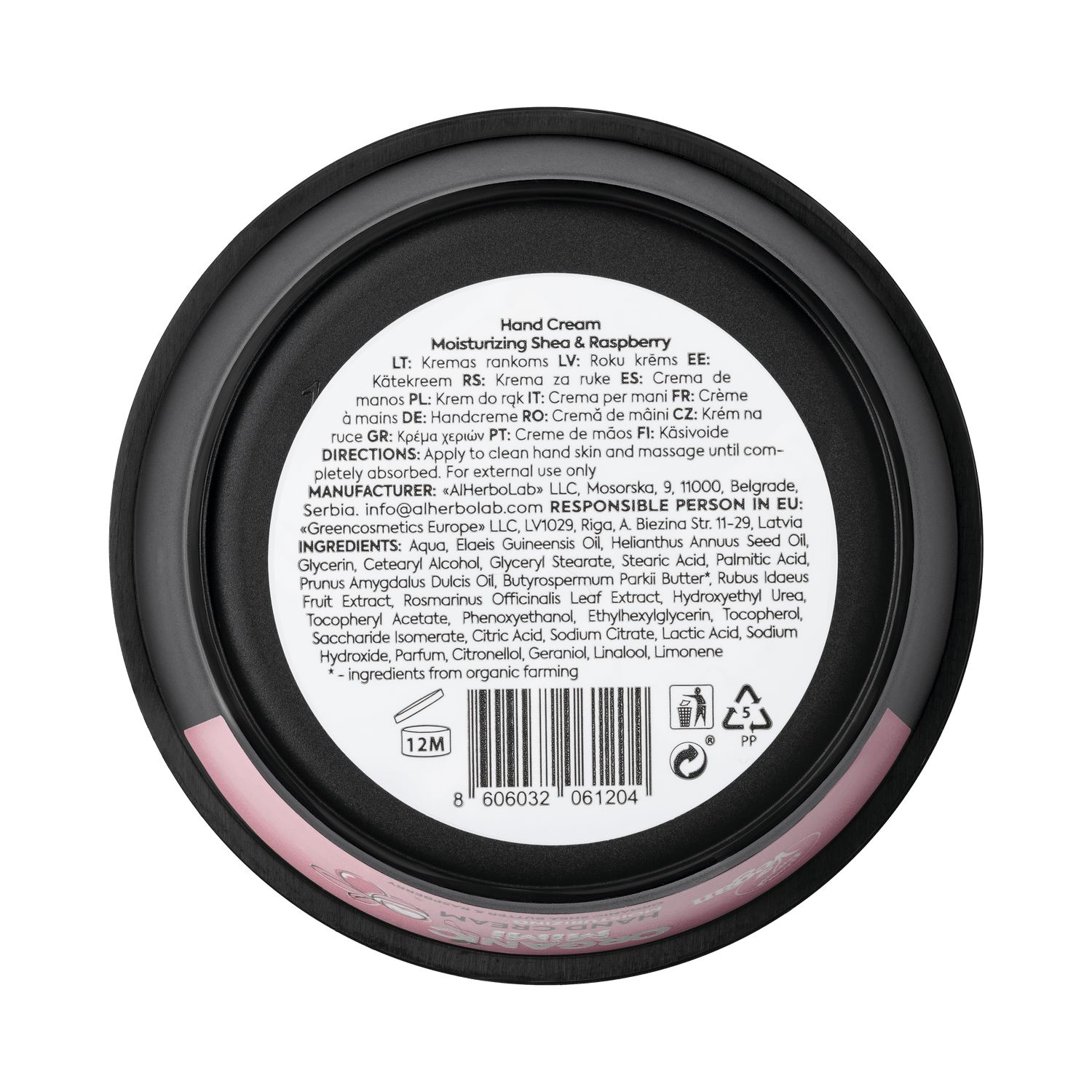 Organic Mimi, Hand Cream Moisturizing Shea &amp; Raspberry, 50 ml by Damask Rose