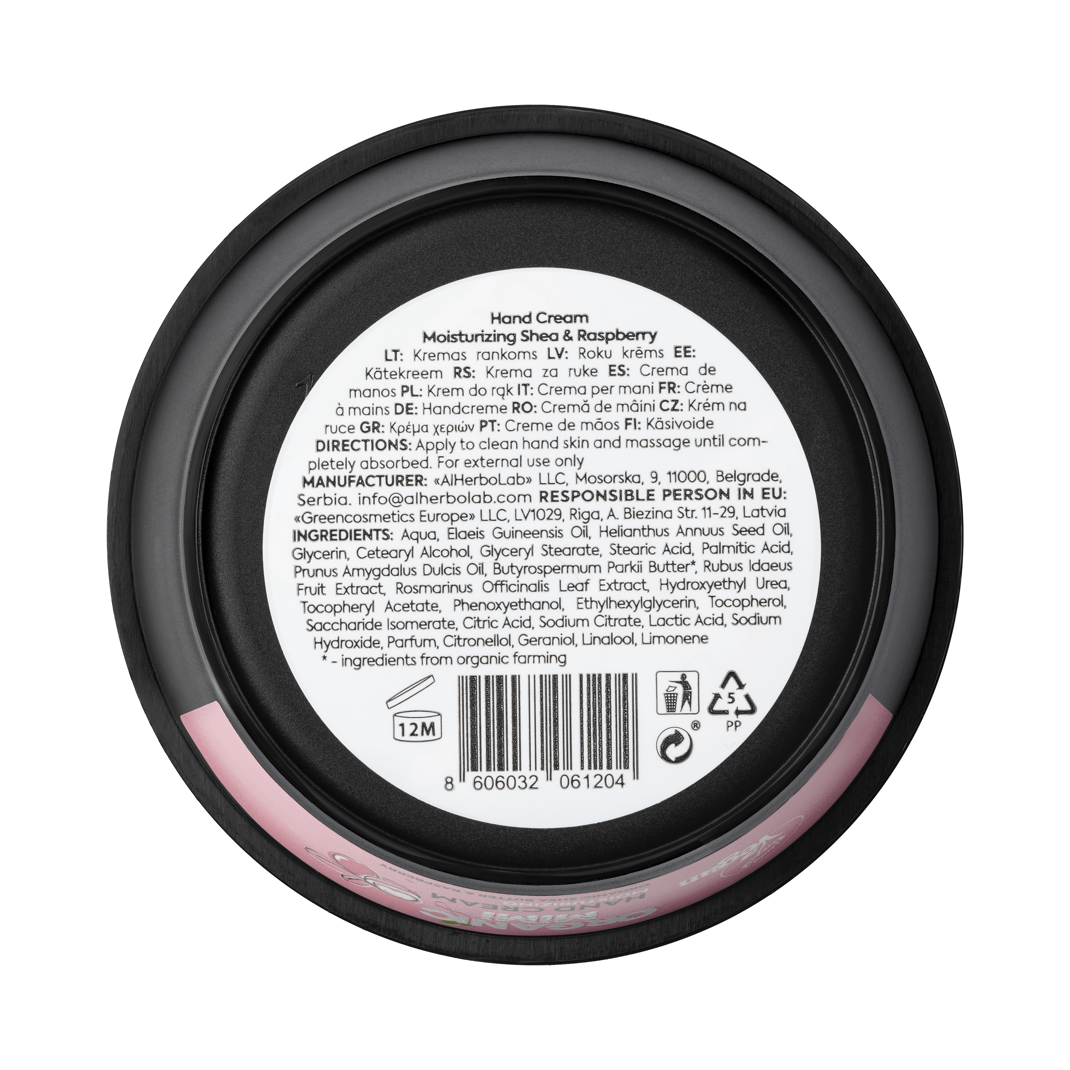 Organic Mimi, Hand Cream Moisturizing Shea &amp; Raspberry, 50 ml by Damask Rose