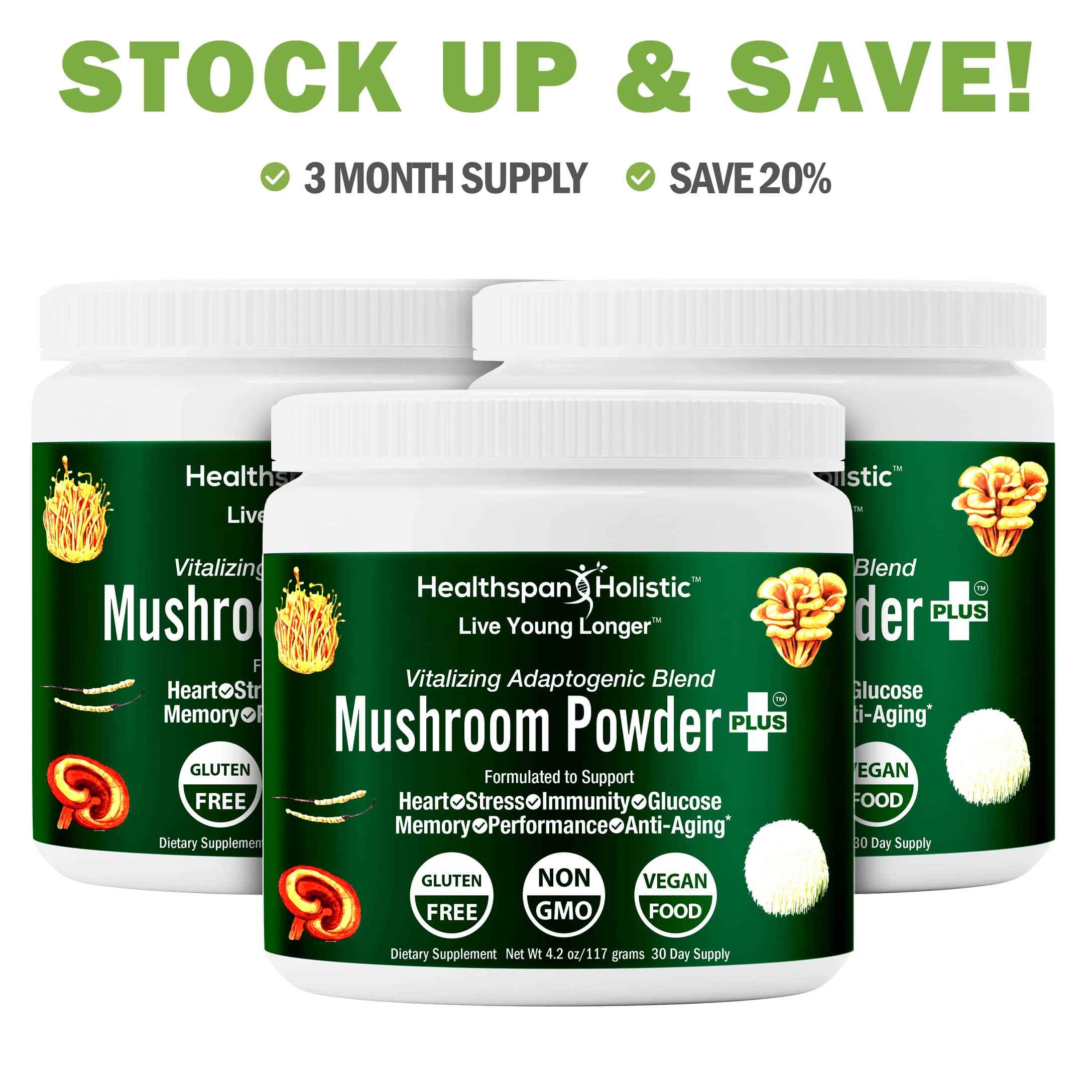 Organic Adaptogenic Mushroom Powder+