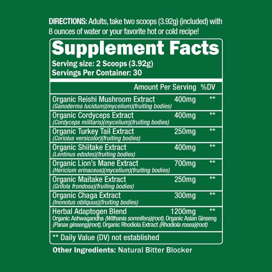 Organic Adaptogenic Mushroom Powder+