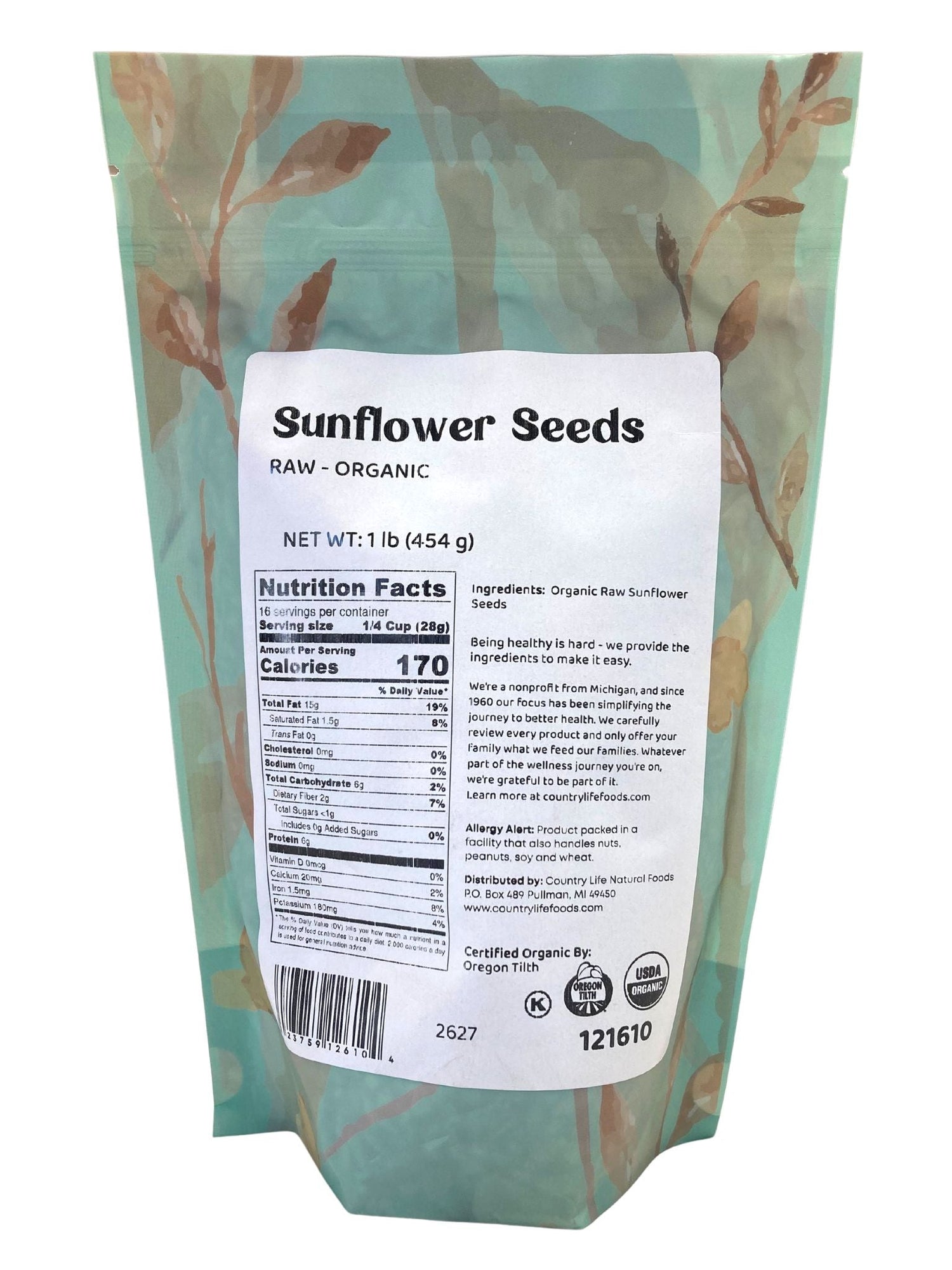Sunflower Seeds, Raw, Organic by Country Life Natural Foods