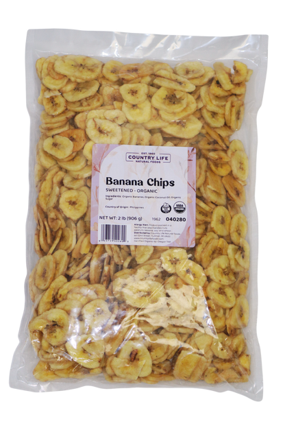 Banana Chips, Sweetened, Organic by Country Life Natural Foods