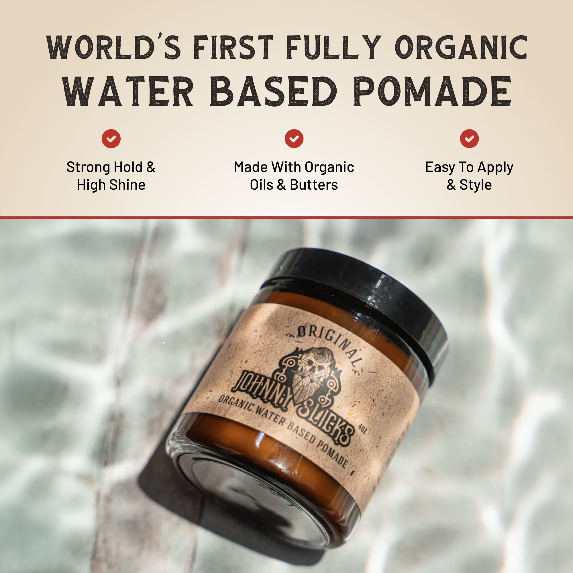 Organic Water Based Pomade by Johnny Slicks