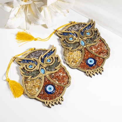 Owl Hanging, Home Protection Charm, Crystal Wall Hanging  DestGlow