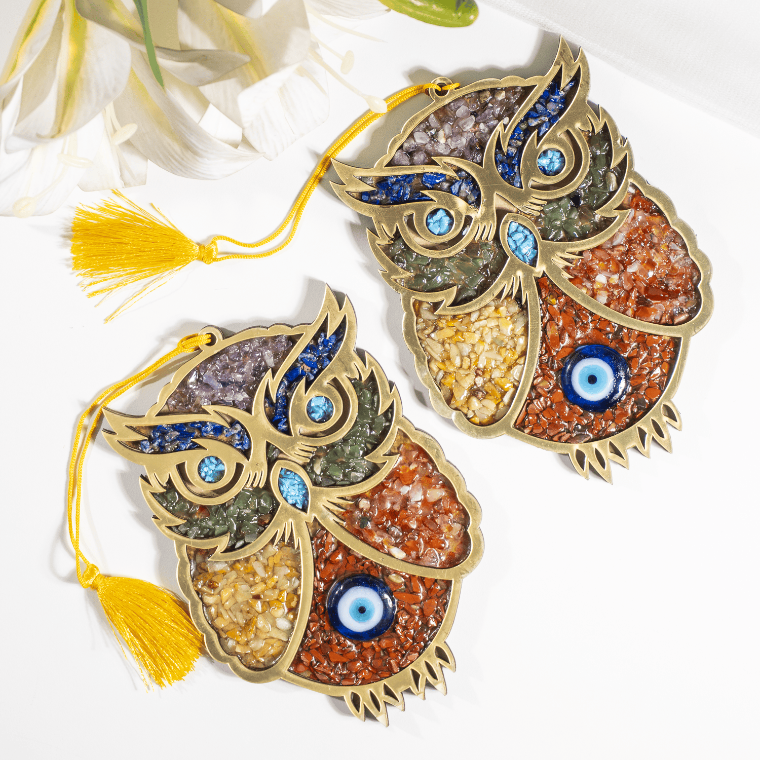 Owl Hanging, Home Protection Charm, Crystal Wall Hanging  DestGlow