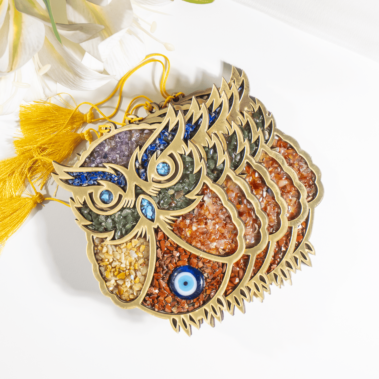 Owl Hanging, Home Protection Charm, Crystal Wall Hanging  DestGlow